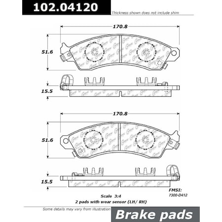 Centric Parts CTEK Brake Pads, 102.04120 102.04120